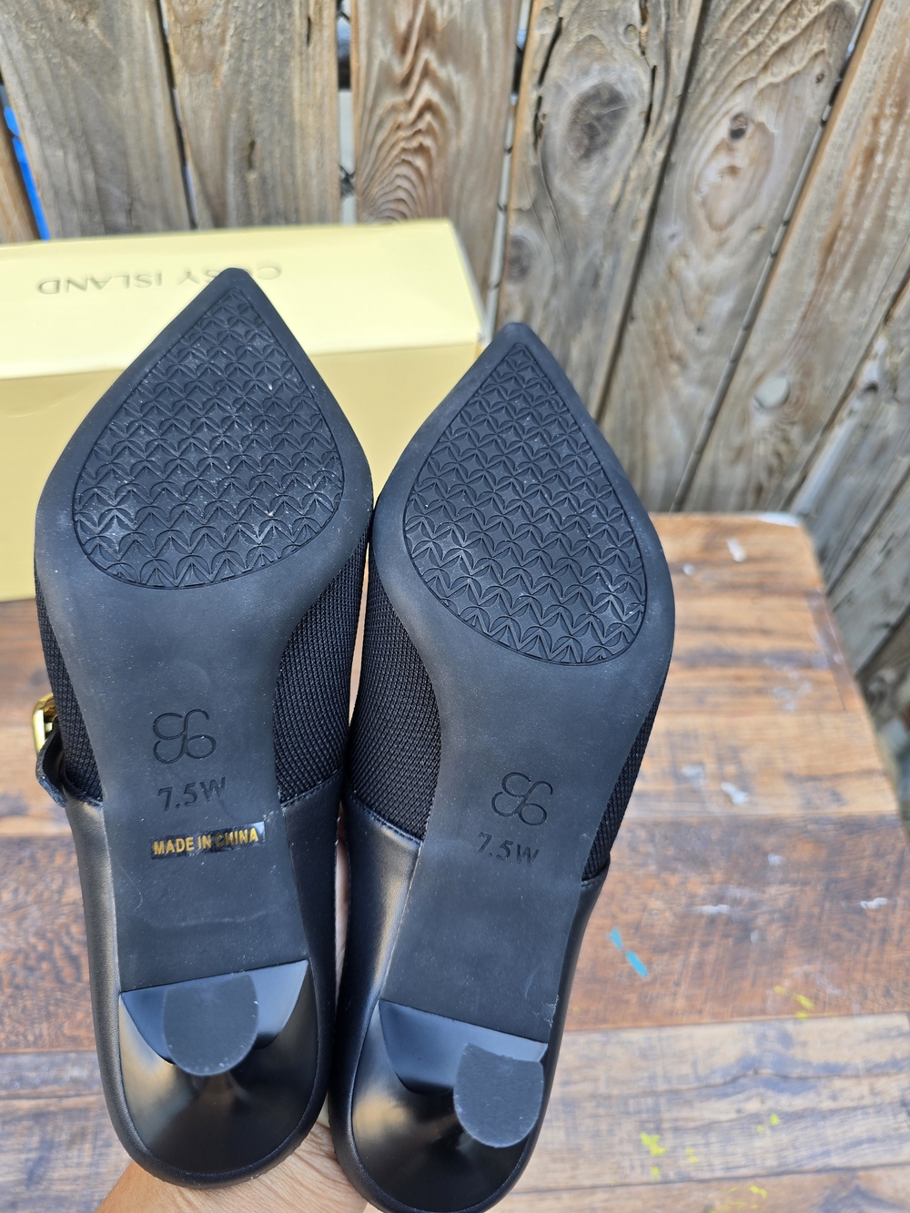 Cozy Island GraceLihte Black Mesh Pointed Toe Mule Heels Size 7.5 - Picture 12 of 13